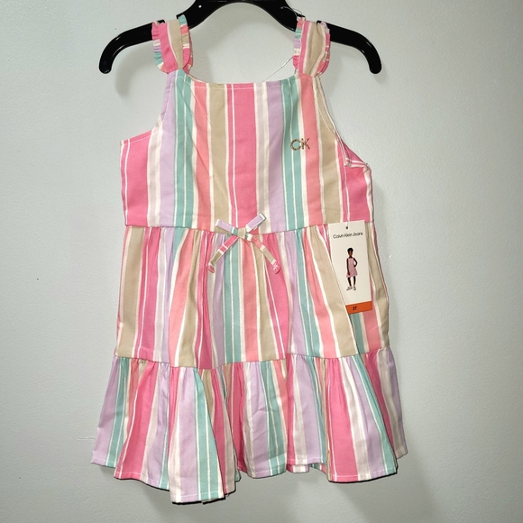 Calvin Klein Toddlers' Ruffle Dress for Spring, Easter Dress - Picture 2 of 3